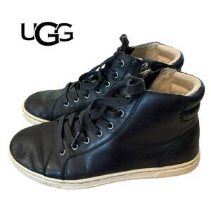 UGG Women's Gradie Black Leather Hi-Top Sneakers 8.5